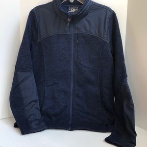 CB textured fleece lined navy zip up jacket Size medium